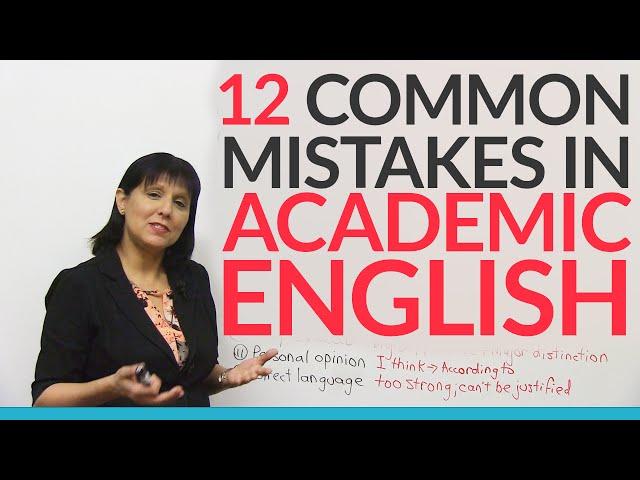 12 Common Errors in Academic English – and how to fix them!