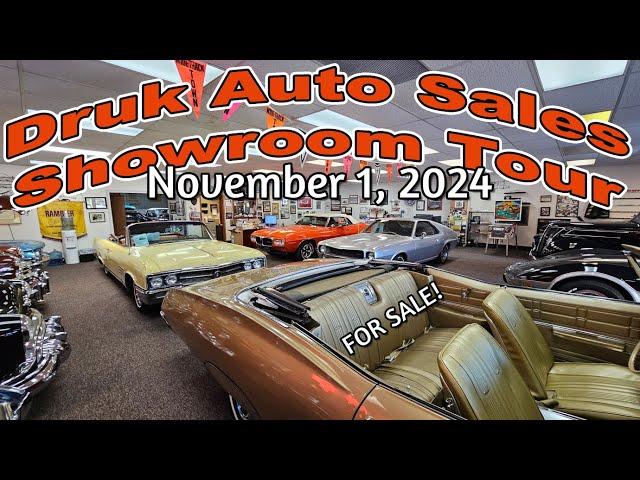 CLASSIC CARS FOR SALE !! Druk Auto Sales Lot Walk November 1, 2024 - muscle cars - classic cars