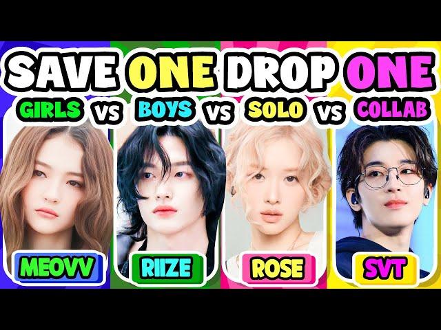 SAVE ONE KPOP SONG: GIRL GROUP vs BOY GROUP vs SOLO VS COLLABRATION  [ KPOP QUIZ 2024