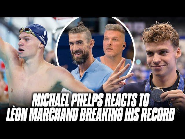 Michael Phelps Reacts To Léon Marchand Breaking His Record | Pat McAfee Show