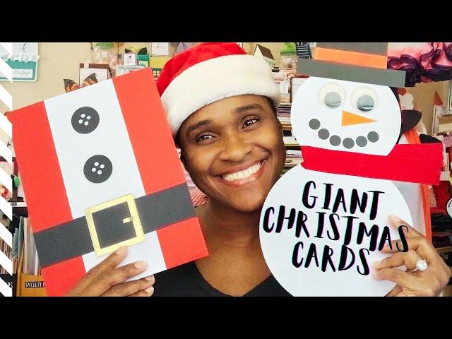 How to Make GIANT Christmas Cards | Santa Card | Frosty the Snowman Card