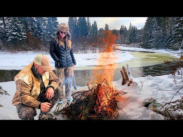 Cooking on Open Fire by River