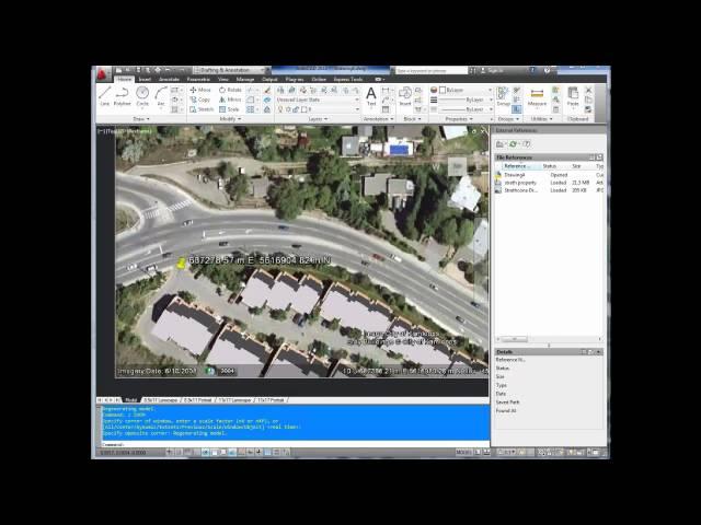 AutoCAD Tutorial; Insert, georeference google earth image