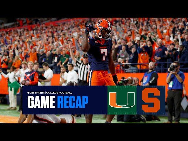 Syracuse overcomes 21-point deficit to SPOIL No. 6 Miami's ACC title hopes | Game Recap