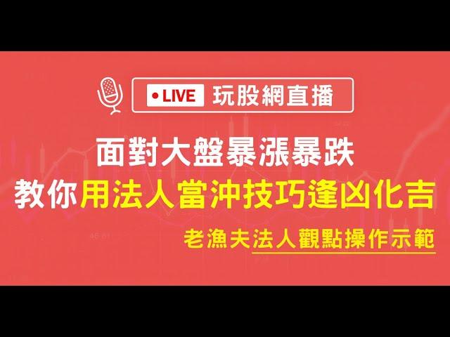 【玩股網直播】面對大盤暴漲暴跌，教你用法人當冲技巧逢凶化吉