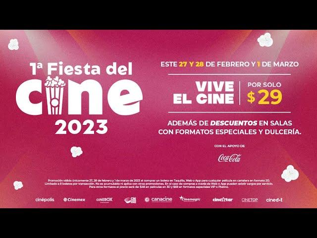 Por solo $29 pesitos toda nuestra cartelera en la Fiesta del Cine