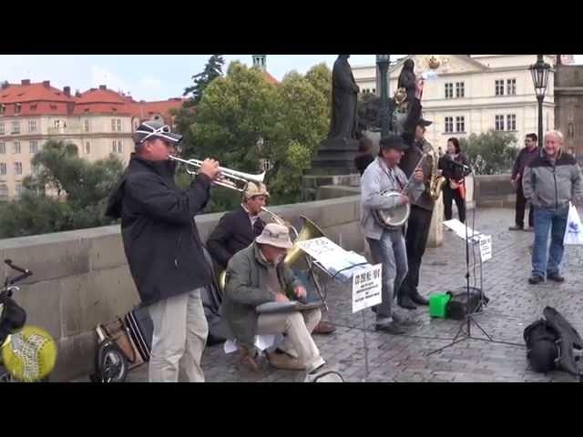 Performers on the Charles Bridge in Prague