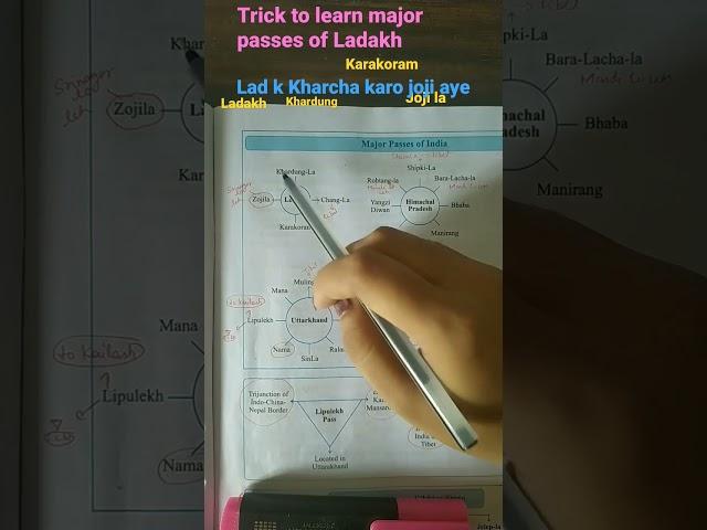 trick to learn passes of Ladakh #importantgkquestionandanswers #geography #passes