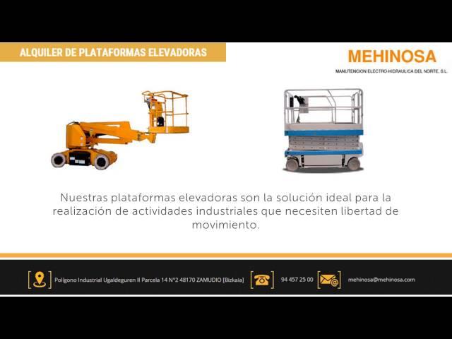 MEHINOSA - Alquiler de plataformas elevadoras - Venta de carretillas elevadoras