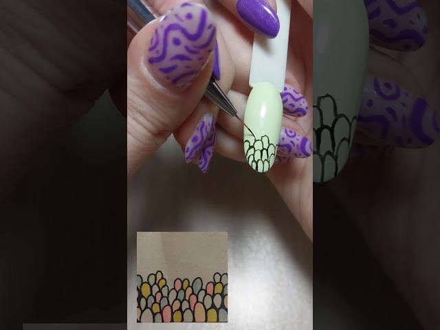 Design inspired by a drawing, NO.3#nails #NailDesign