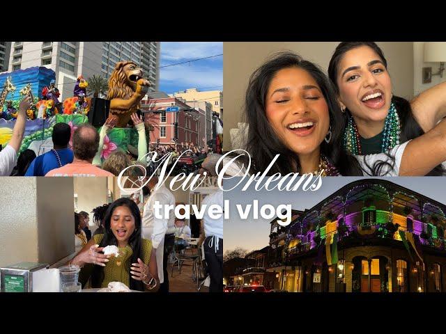 travel vlog | NOLA Mardi Gras girls trip: parades, coffee, jazz clubs, fries