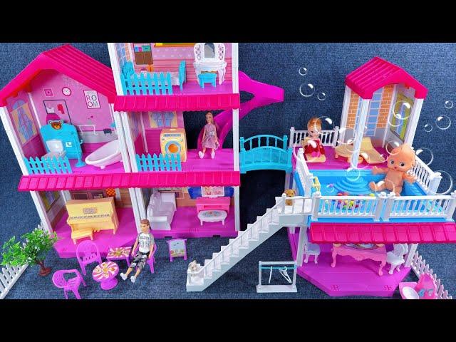 9 Minutes Satisfying with Unboxing Barbie Dream House，With Swimming Pool & Slide ASMR | Review Toys