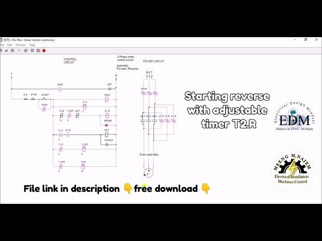 Automatic switching forward & reverse with timers for three phase motor