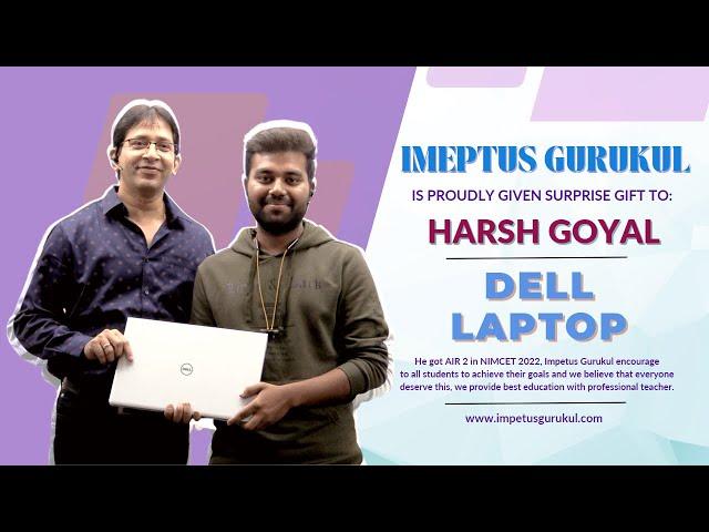 Harsh Goyal NIMCET AIR - 02 | 1st prize winner LAPTOP