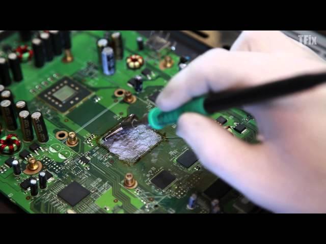 TFix XBOX GPU Reballing and BGA site cleaning using JBC Soldering Iron