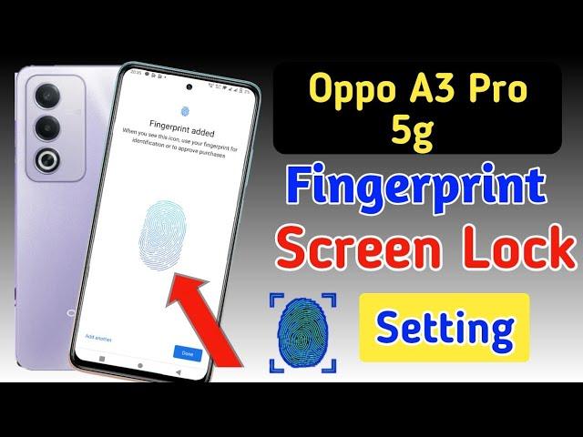 Oppo a3 pro 5g fingerprint screen lock | fingerprint lock setting in Oppo a3 pro 5g | pattern lock