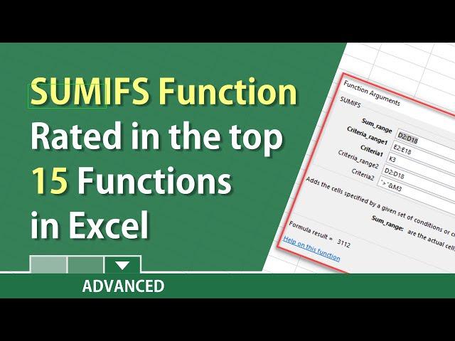 The SUMIFS function in Excel is used to sum multiple criteria by Chris Menard