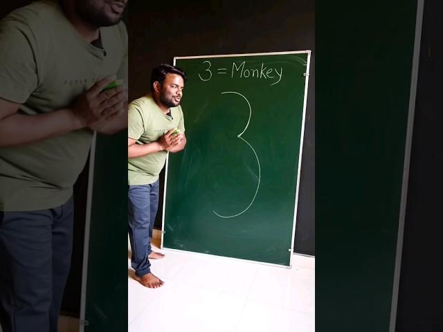 How to draw Monkey With 3 Number for beginners #art #drawing #shorts