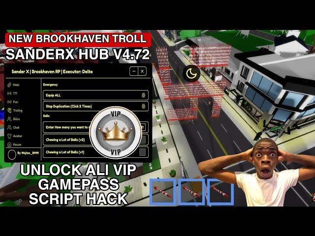 Brookhaven Script SanderX HUB Unlock All Vip Gamepass Hack |Hydrogen,Fluxus,Arceus x Mobile