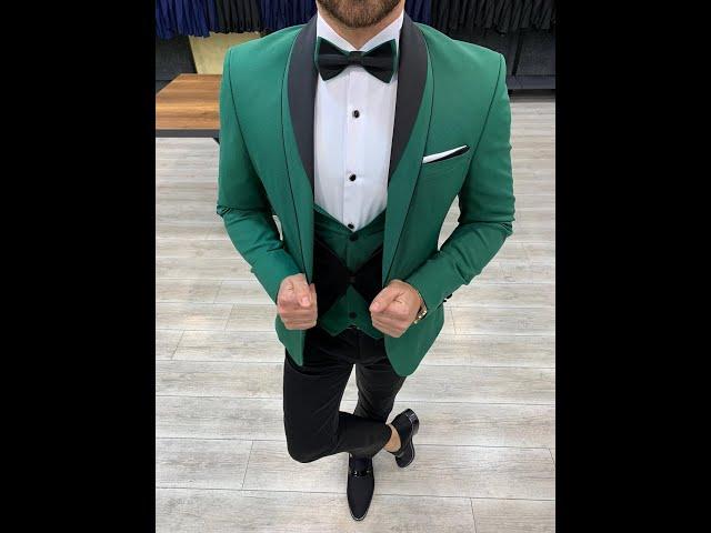 GENTWITH Molalla Green Slim Fit Shawl Lapel Tuxedo