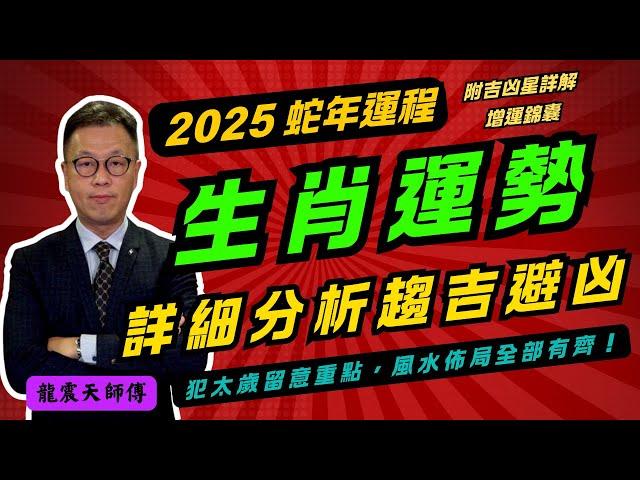 【蛇年運程】龍震天師傅2025蛇年生肖運勢｜十二生肖運程︱乙巳年生肖運勢 ｜2025蛇年十二生肖財運 事業運 姻緣運 是非運 健康運 詳細講解 附增運錦囊【足本完整版附中文字幕】#蛇年運程