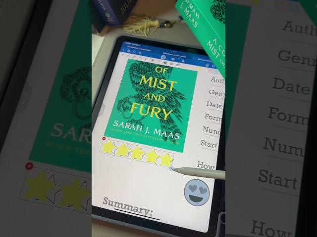 A court of mist and fury Book review  #digitalplanner #acomaf #acotar #journaling #booktube #books