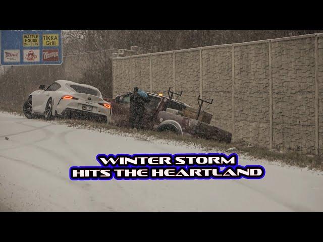 Winter Storm Hits Cincinnati, OH As Drivers Navigate The Slick Roads