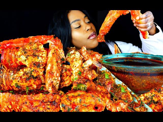 KING CRAB SEAFOOD BOIL MUKBANG | SEAFOOD | MUKBANG | DESHELLED LOBSTER | SEAFOOD BOIL | ASMR EATING