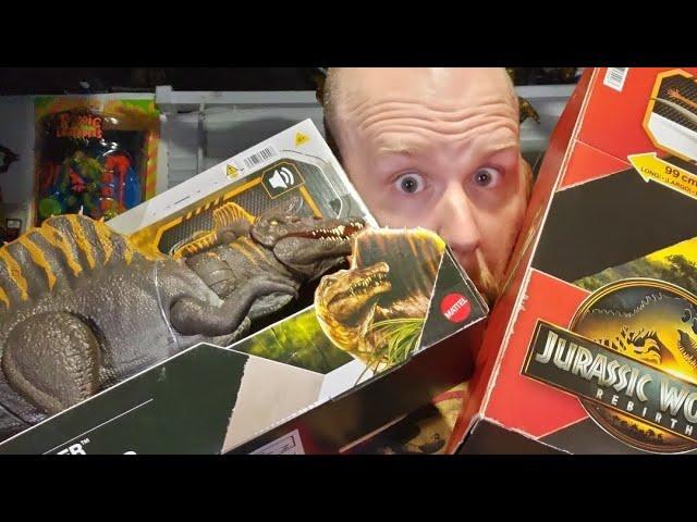 Huge Mattel Jurassic World Rebirth Toy Haul!! Colossal T-Rex, Spinosaurus, And More Live