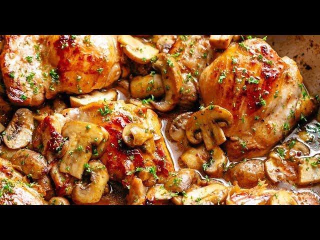 Garlic Mushroom Chicken Thighs