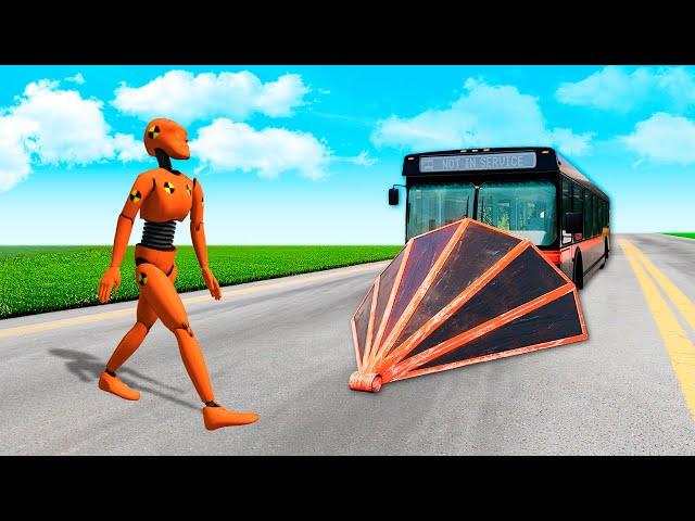 200mph Bus vs Crash Test Dummies