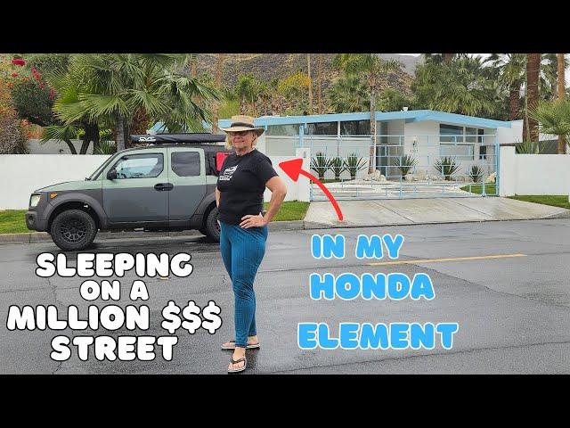 SLEEPING ON A MILLION DOLLAR STREET in a HONDA ELEMENT ~ Solo Female Van Life #hondaelement