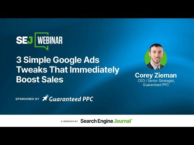 My ‘Search Engine Journal’ Event Speech - 3 Ways To Instantly Increase Google ADs Profits