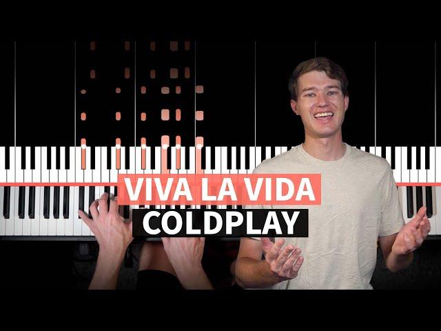 Viva La Vida - Coldplay - EASY PIANO TUTORIAL (accompaniment with chords)