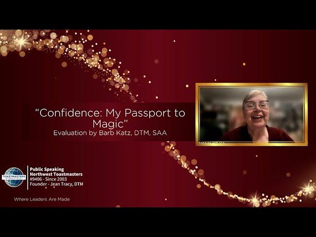 Speech Evaluation by Barb Katz, DTM, SAA