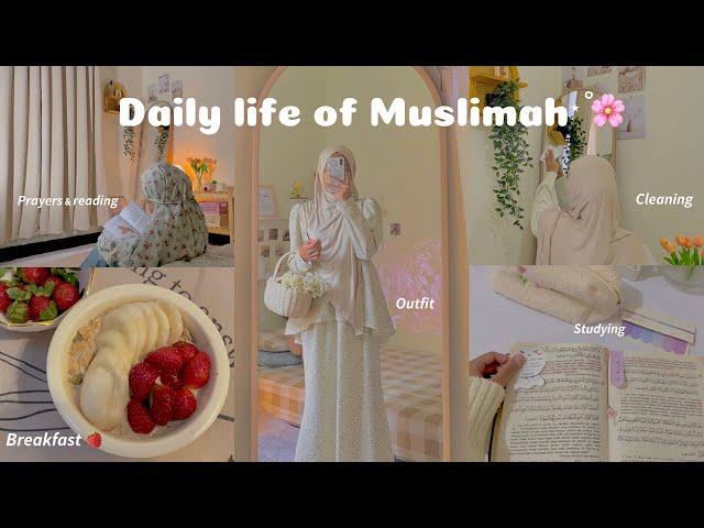 Muslimah vlog️ | daily prayers, studying, peaceful, skincare. |