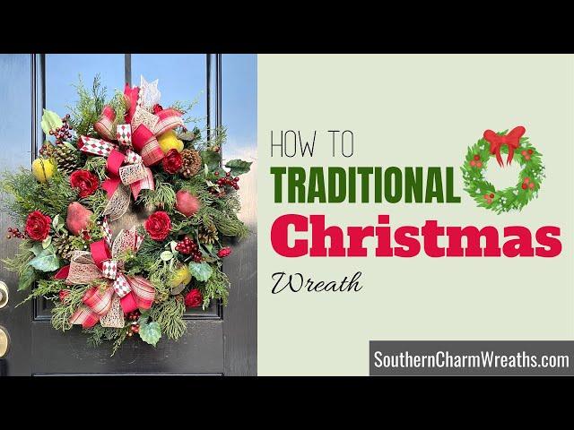 How to Make a Traditional Christmas Wreath | Christmas Wreath with Artificial Florals