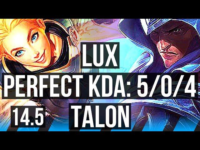 LUX vs TALON (MID) | 5/0/4, 800+ games | KR Master | 14.5