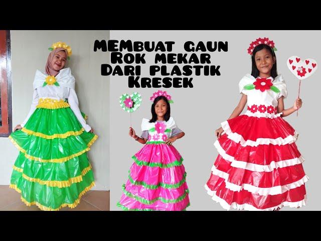 Cara Membuat Gaun dari Kresek | Membuat Baju Karnaval dari Kresek | Membuat Rok Mekar dari Kresek