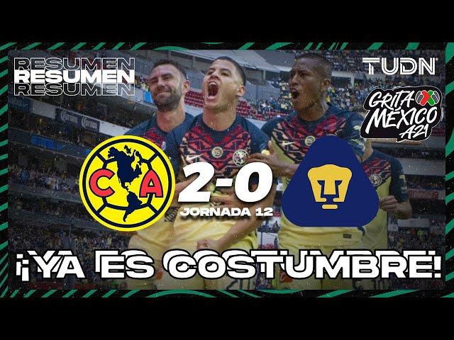 Resumen y goles | América 2-0 Pumas | Grita México AP2021 - J12 | TUDN