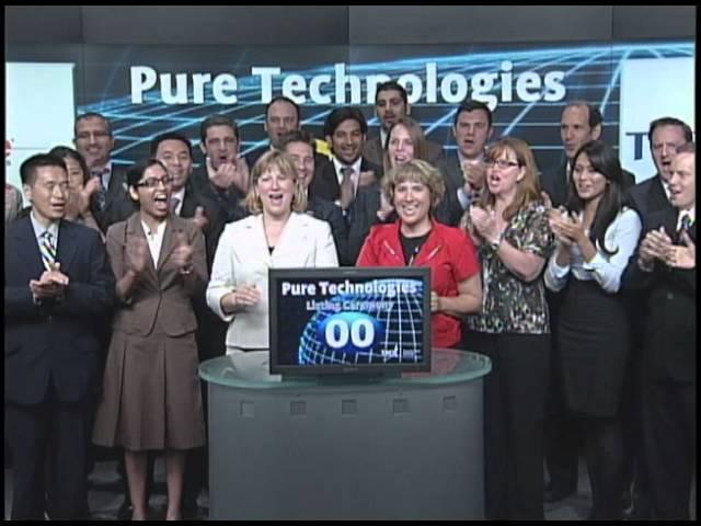 Pure Technologies (PUR:TSX) opens Toronto Stock Exchange, July 8, 2011.