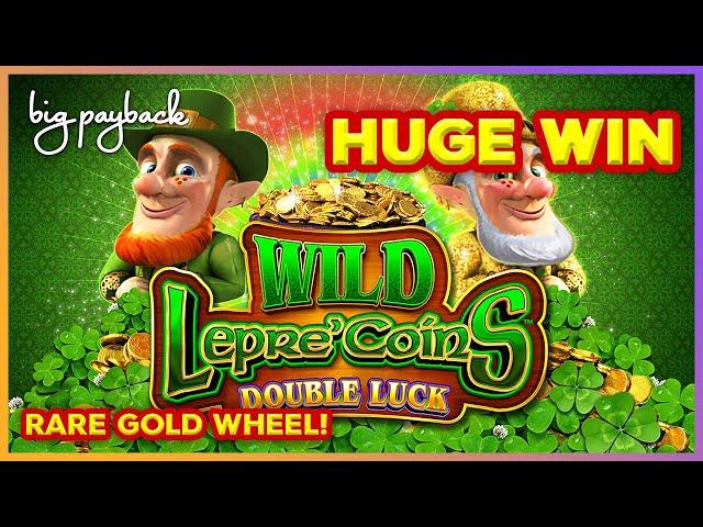 RARE GOLD WHEEL! Wild Lepre'Coins Double Luck Slot - HUGE WIN BONUS! HOT NEW GAME!