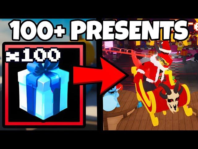 I OPENED OVER 100 CHRISTMAS PRESENTS and GOT THIS... in Roblox Five Nights TD (FNTD)