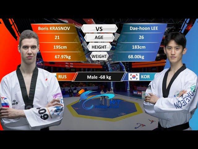 M-68kg| Daehoon Lee (KOR) VS Boris Krasnov (RUS) | 2017-2018 Season WT Grand Slam Finals