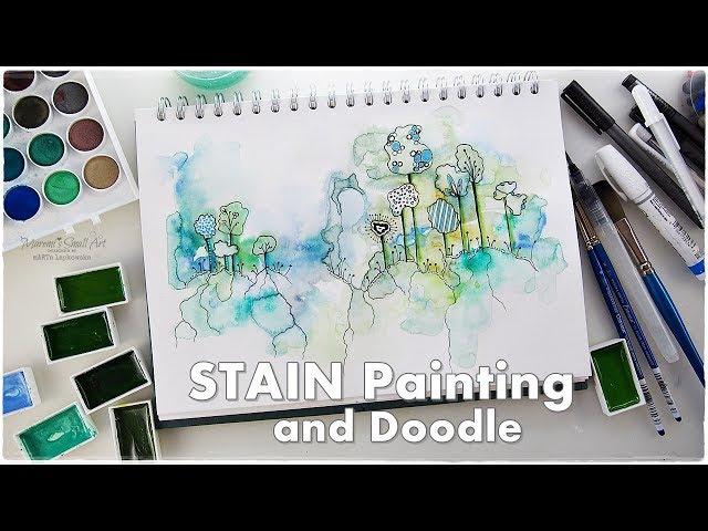 Watercolor Stain Doodle Beginners Technique  Maremi's Small Art 