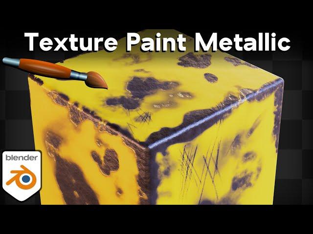 Texture Paint Metallic Maps and Edge Wear (Blender Tutorial)