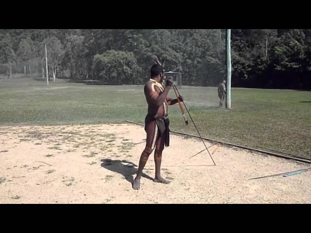 Spear throwing with Woomera