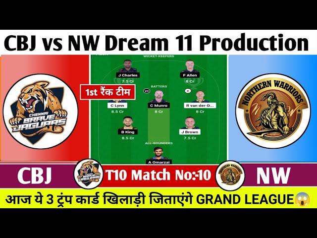 CBJ vs NW Dream 11 Prediction| CBJ vs NW Team Of Today Match | CBJ vs NW Team Comparison|