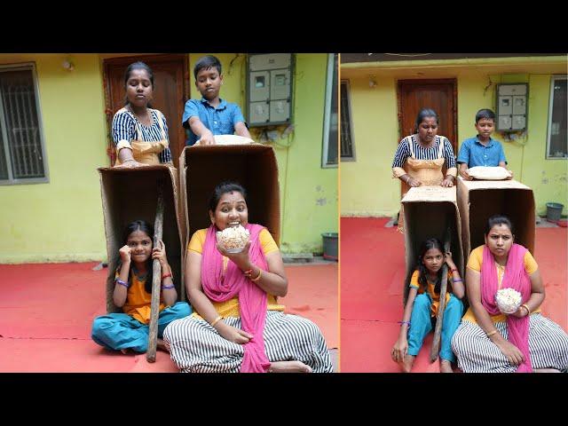 Mystry Eating Box Challenge | அட்டைபொட்டிக்குள் என்னை இருக்குன்னு கண்டுபுடிச்சா !!