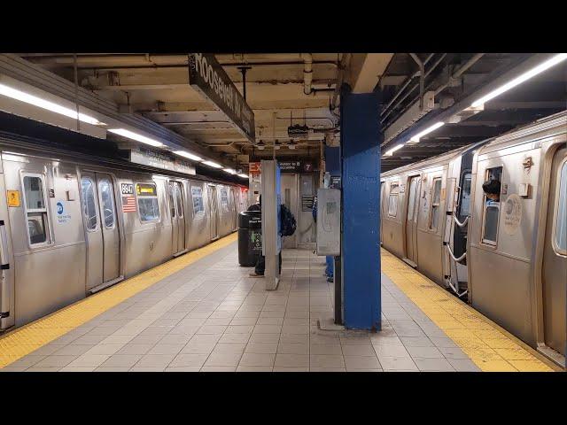 NYC Subway: R160 Alstom/Siemens Syncronized Departure from Roosevelt Av (1/12/23)